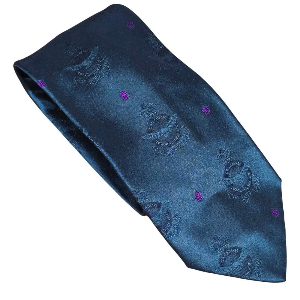 Edsor Kronen MC Krauss Silk Tie Royal Canadian Air Force RCAF Teal Green Magenta